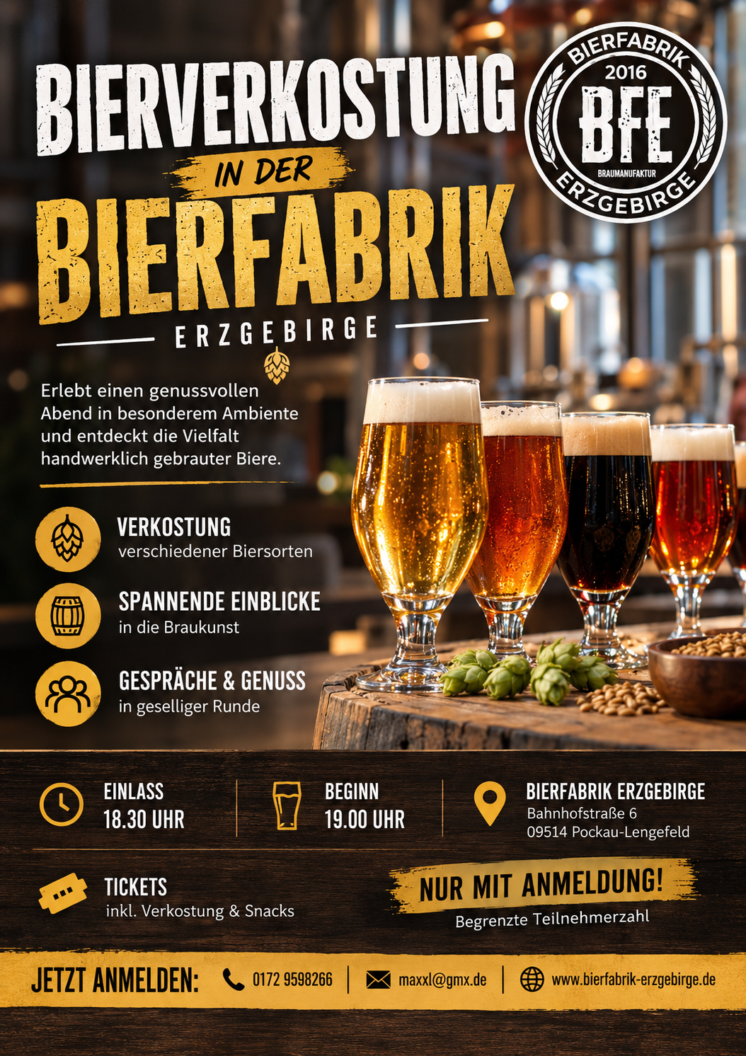 Bierfabrik Erzgebirge Bierverkostung 2026