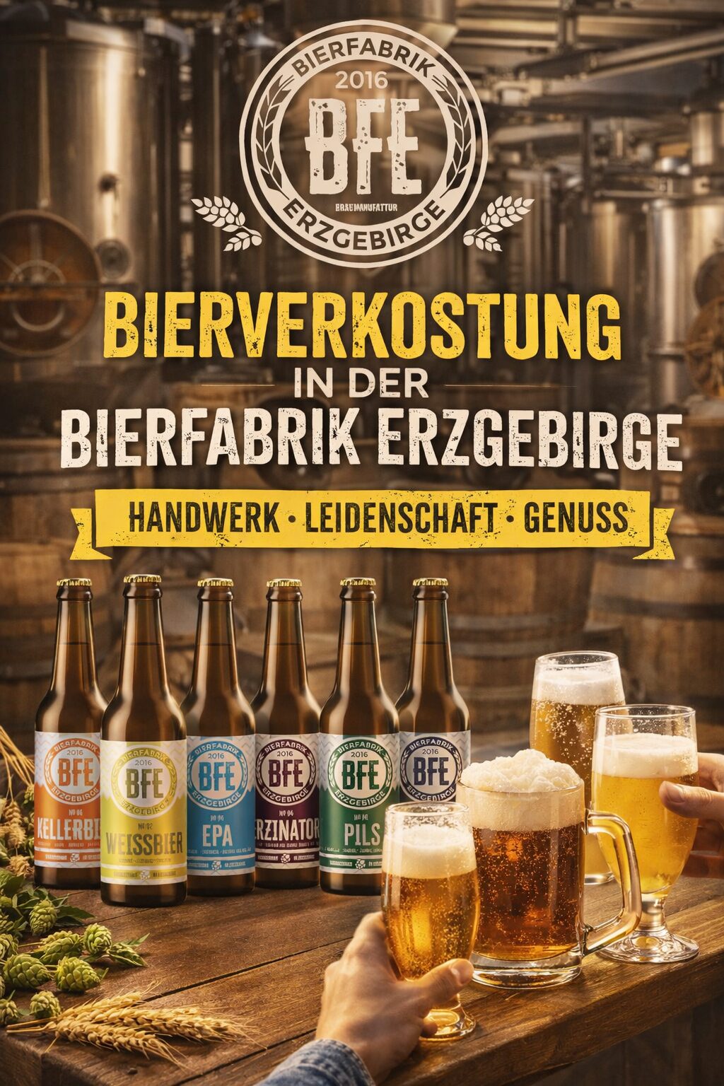 Bierfabrik Erzgebirge Bierverkostung
